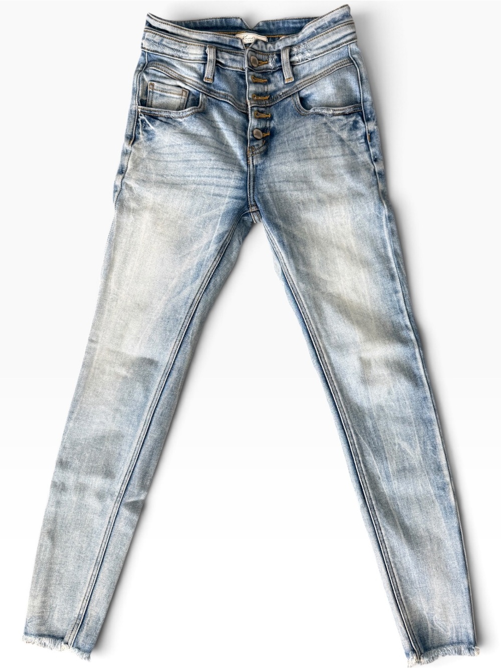 KanCan Light Wash High-Rise Skinny Jeans with Button Fly - Size 25